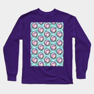 Volleyball Pattern On Geometric Background Long Sleeve T-Shirt